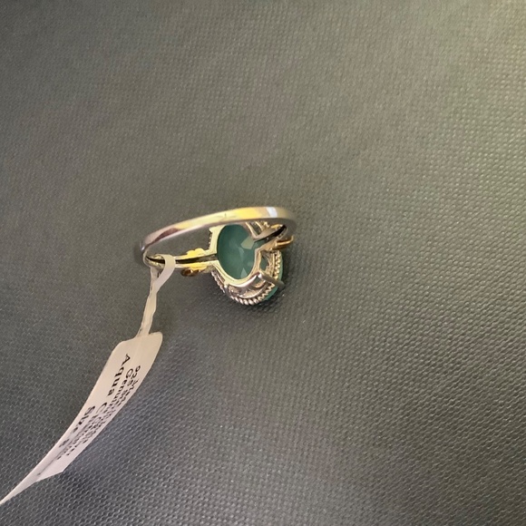 Sterling Silver Genuine Gemstone Aqua Chalcedony Ring Size-8 - Picture 7 of 16